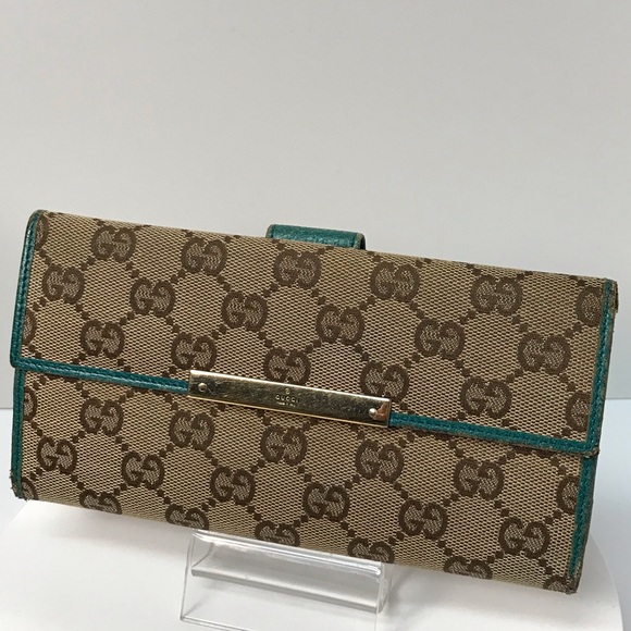 GUCCI Signature Monogram Canvas/Leather Long Wallet โค๏ธ - Picture 12 of 17